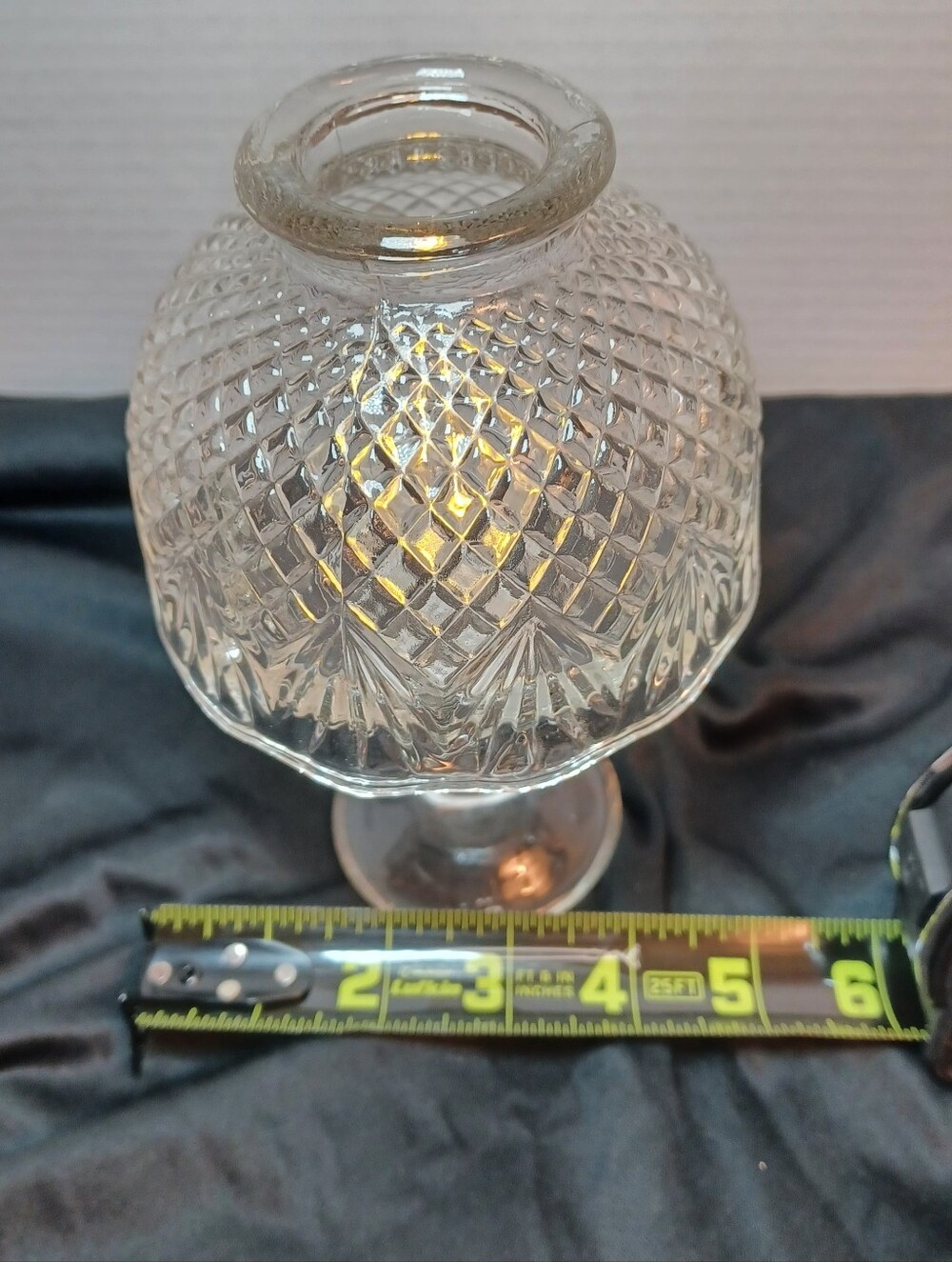 Fairy Lamp Vintage Partylite Clearview Diamond Point Fan Pattern Tealite Candle - Picture 3 of 7